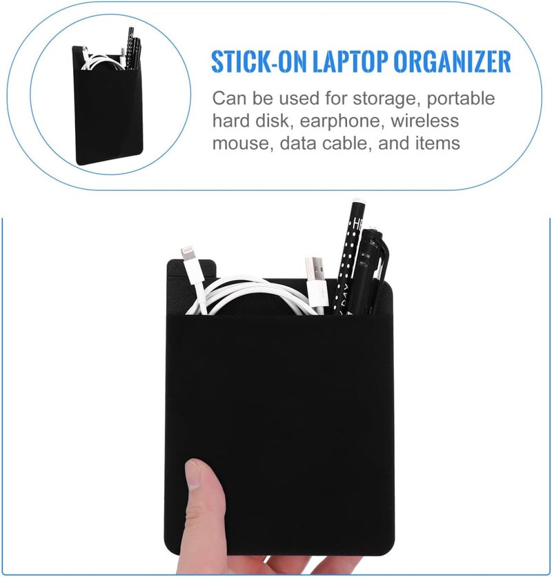 CONGARTENO 1Pcs Elastic Laptop Portable Organizer for Tablets Laptops Storage Bag for Mouse and External Hard Data Cables Black - Image 4